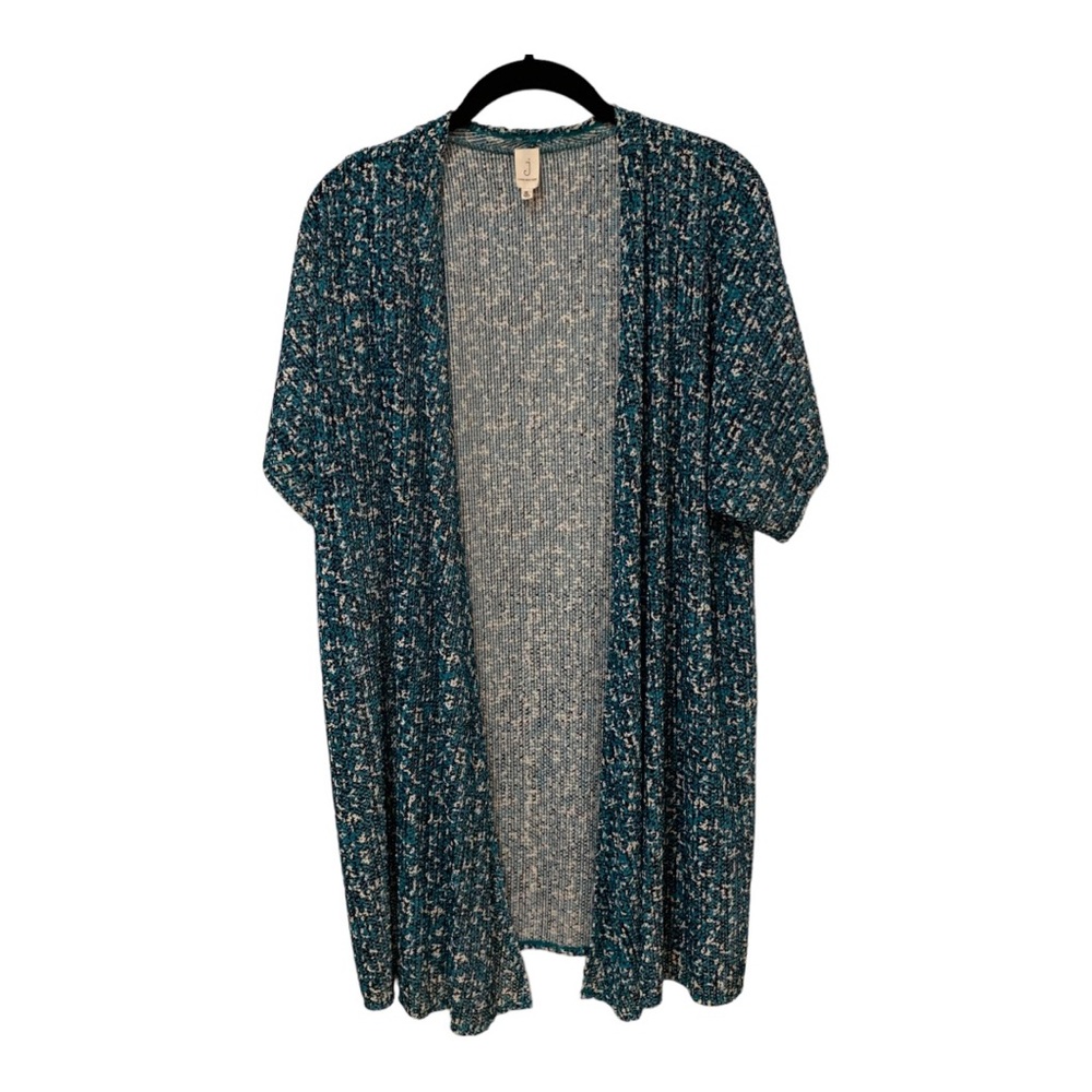 Jones NY Blue / Green Cover Up Sweater Short Sleeve Sz XL